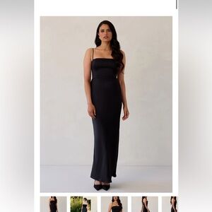 Park & Fifth Maxine Dress - Elegant Black Spaghetti Strap Dress